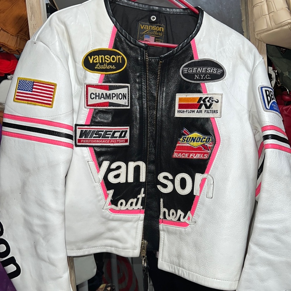 Vansen leather motorcycle jacket